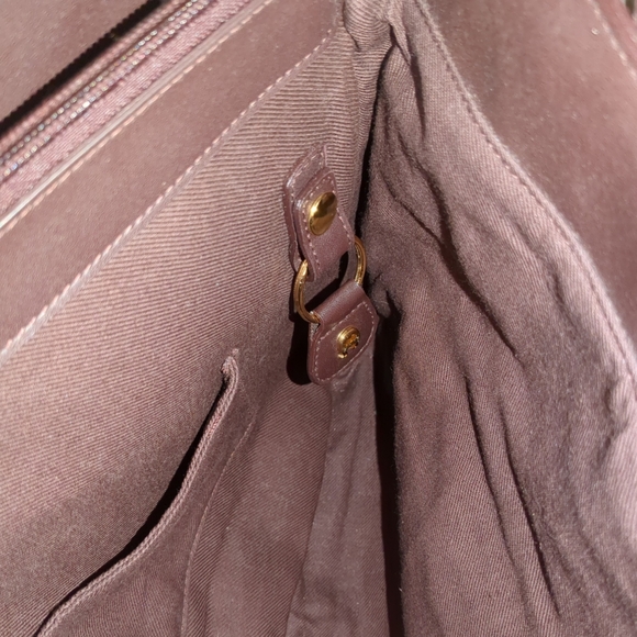 Vintage Etienne Aigner monogram print logo Tote in Burgundy wallet make-up bag - Picture 4 of 12